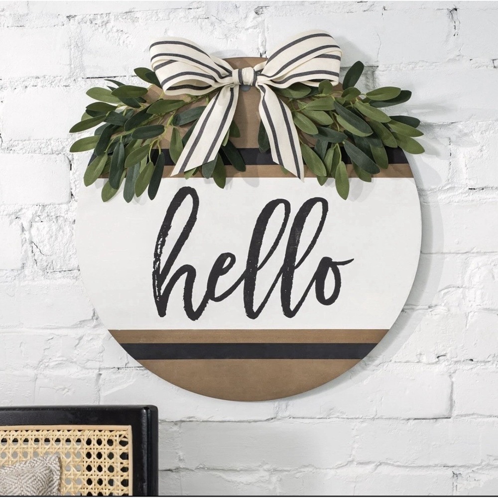 Chalk Couture Hello Farmhouse DIY Sign Kit 16" Round Greenery Not Included